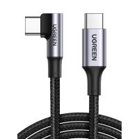 UGREEN USB-C 2.0 to Angled USB-C M/M Cable Aluminium Shell with Braided 2m (Black)